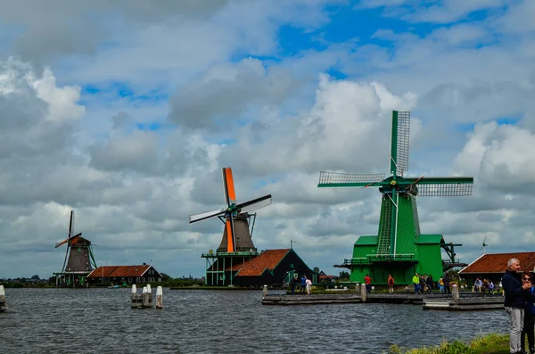 Zaanse Schans, Ολλανδία, Αύγουστος 2019. Βορειοανατολικό Άμστερνταμ είναι ένα sm — Φωτογραφία Αρχείου