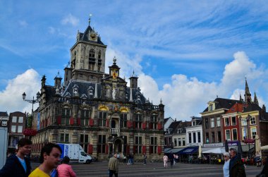 Delft, the netherlands, august 2019. The imposing town hall: on 