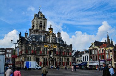 Delft, the netherlands, august 2019. The imposing town hall: on 