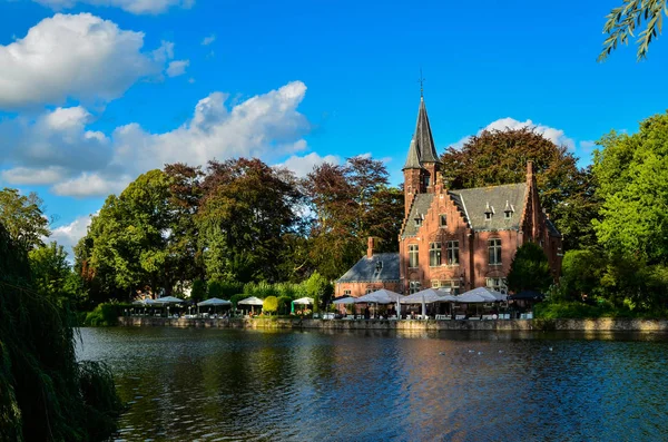 Brujas Bélgica Agosto 2019 Lago Parque Minnewater Son Lugar Más —  Fotos de Stock