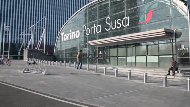 Haupthalle Des Bahnhofs Porta Susa Turin Piemont Italien — Stockvideo