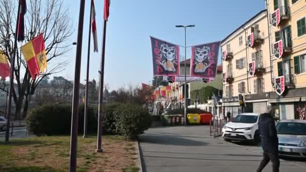 Ivrea Itália Piemonte Fevereiro 2020 Cidade Está Preparando Para Dias — Vídeo de Stock