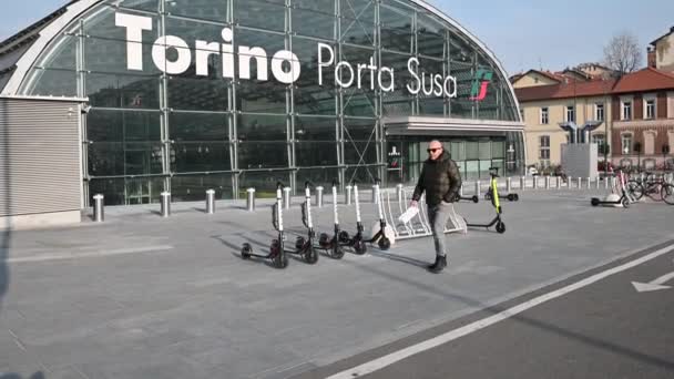 Główna Sala Dworca Kolejowego Porta Susa Turyn Piemont Włochy — Wideo stockowe