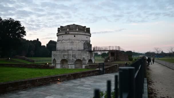 Ravenna Italia Dicembre 2019 Nel Centro Storico Basilica San Franceso — Video Stock