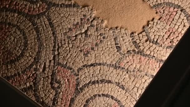 December 2019 Ravenna Italy Domus Stone Carpets Paved Polychrome Mosaics — Stock Video