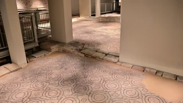 Décembre 2019 Ravenne Italie Tapis Pierre Domus Pavés Mosaïques Billes — Video