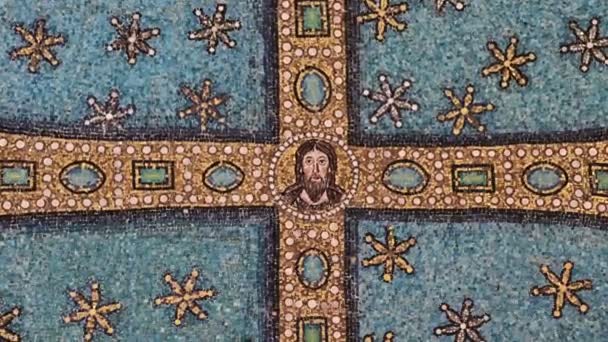 Tidig Kristen Mosaik Basilikan Sant Apollinare Nuovo Ravenna Italien Video — Stockvideo
