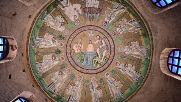 Korai Keresztény Mozaik Basilica Sant Apollinare Nuovo Ravenna Olaszország Videó — Stock videók