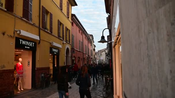 Italien Ravenna Stadt Straße Und Fuß Touristen Video — Stockvideo