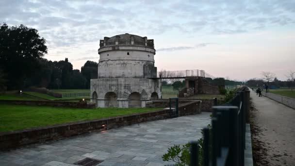 Ραβέννα Ιταλία Δεκέμβριος 2019 Στο Ιστορικό Κέντρο Βασιλική Του Αγίου — Αρχείο Βίντεο