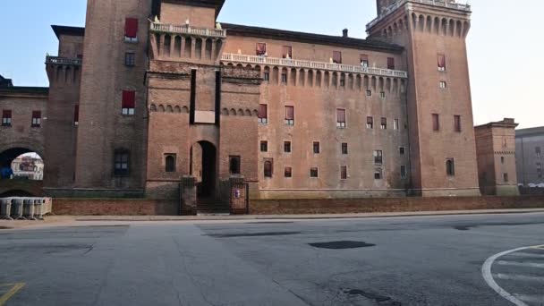 Ferrara Italien December 2019 Skjuta Med Lutning Rörelse Este Slott — Stockvideo