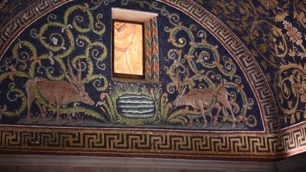 December 2019 Ravenna Italy Mausoleum Galla Placidia Video — Stock Video