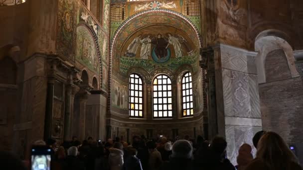 Dezembro 2019 Ravenna Itália Basílica San Vitale Vídeo — Vídeo de Stock