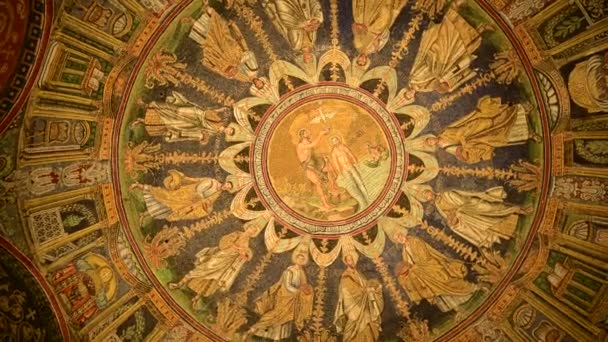 Diciembre 2019 Baptisterio Neón Ravenna Baptisterio Neón Video — Vídeo de stock