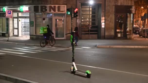 Ravenne Italie Décembre 2019 Images Nuit Tour Civique Penchée Tour — Video