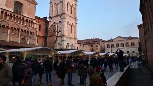 Ferrara Italia Diciembre 2019 Disparos Con Movimiento Inclinación Castillo Este — Vídeo de stock