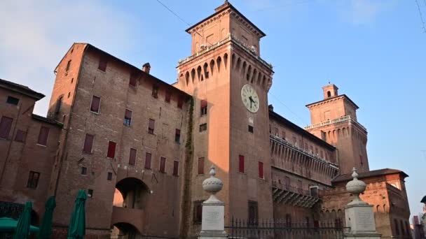 Ferrara Itálie Prosinec 2019 Natáčení Sklopným Pohybem Hradu Este Vyznačuje — Stock video