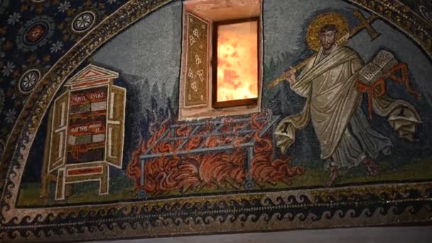 December 2019 Ravenna Italy Mausoleum Galla Placidia Video — стокове відео