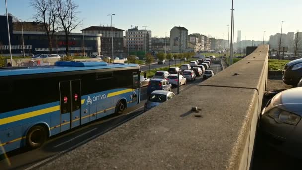 Dezembro 2019 Turim Piemonte Itália Tráfego Estradas Condução Carros Vídeo — Vídeo de Stock