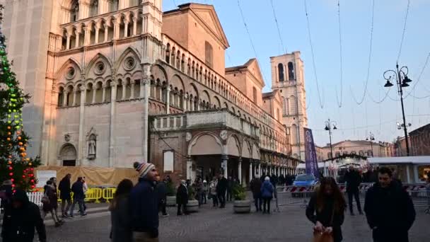 Ferrara Itália Dezembro 2019 Tiro Com Movimento Inclinação Castelo Este — Vídeo de Stock