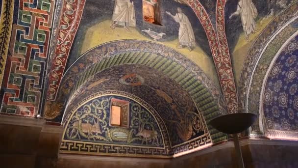 Diciembre 2019 Ravenna Italia Mausoleo Galla Placidia Vídeo — Vídeos de Stock