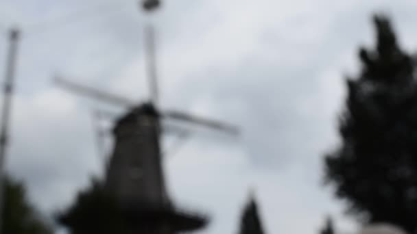 Amsterdam Holland August 2019 Blurred Image Clear Image Windmill City — Stock Video