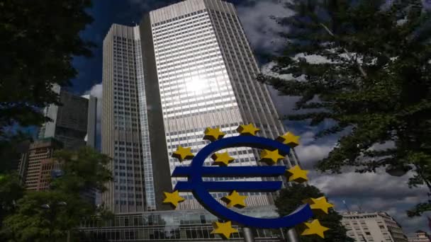 August 2019 Frankfurt Main Zeitraffer Video Vom Bau Des Euro — Stockvideo