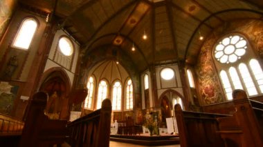 Goes, Hollanda - Ağustos 2019: Kilisenin içini gösteren statik görüntüler..
