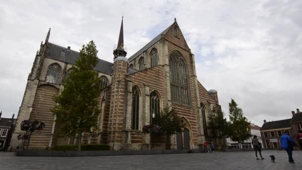 Goes Holanda Agosto 2019 Vista Três Quartos Fachada Imponente Igreja — Vídeo de Stock