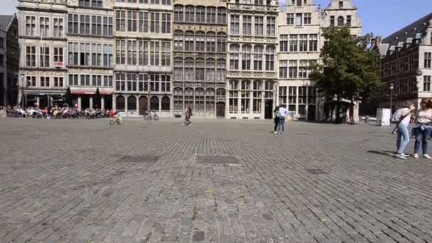 Antverpy Flandry Belgie Srpen 2019 Video Starého Náměstí Video — Stock video