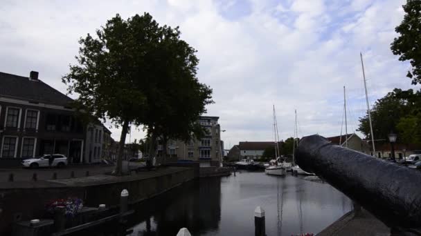 Goes Niederlande August 2019 Aufnahme Der Ankunft Eines Bootes Der — Stockvideo