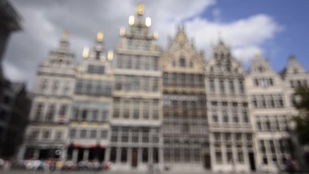 Antwerp Flanders Belgium August 2019 Blurred Video Town Hall Square — Stock Video