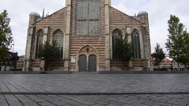 Goes Netherlands August 2019 Facade Imposing Church Maria Magdalenakerk Tilt — Stock Video