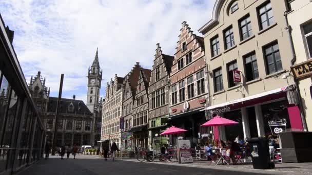 Flanders Belgium August 2019 Δίπλα Στην Εκκλησία Του Αγίου Νικολάου — Αρχείο Βίντεο