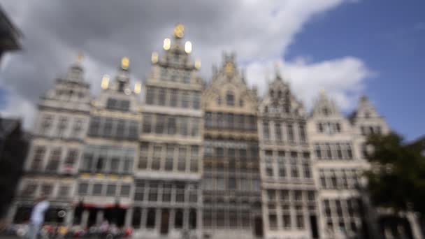 Antwerp Flanders Belçika Ağustos 2019 Kasaba Meydanının Bulanık Videosu — Stok video