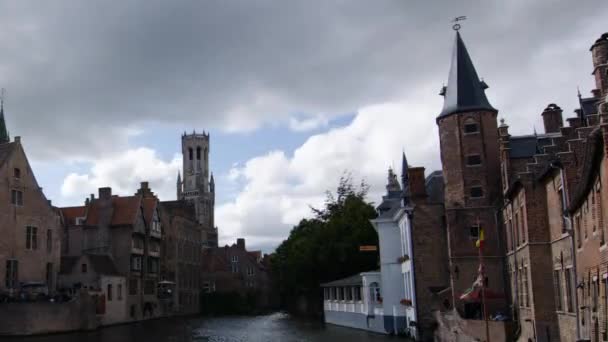 Time Lapse Video Canal Bruges Belgium City West Flanders Αύγουστος — Αρχείο Βίντεο