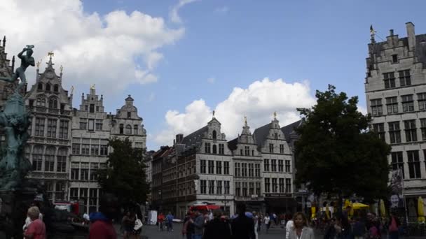 Antwerpen Flandern Belgien August 2019 Video Vom Altstadtplatz Video — Stockvideo
