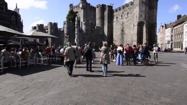 Vlaanderen België Augustus 2019 Het Kasteel Van Graven Van Vlaanderen — Stockvideo