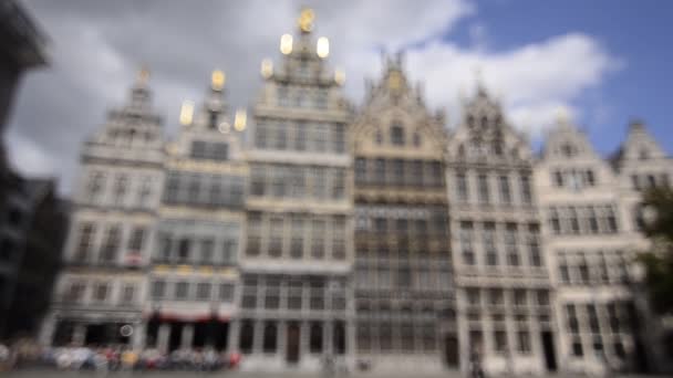 Antwerpen Flandern Belgien August 2019 Unscharfes Video Vom Rathausplatz Video — Stockvideo