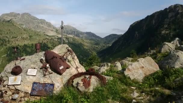 Vinadio Italie Juillet 2019 Mémorial Dédié Aux Personnes Tuées Pendant — Video