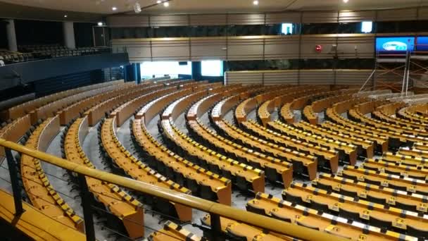 Bruselas Bélgica Agosto 2019 Vista Del Hemiciclo Del Parlamento Europeo — Vídeos de Stock