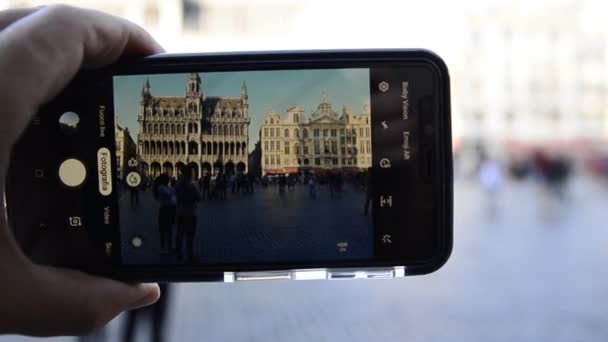 Bruselas Bélgica Agosto 2019 Grand Place Está Rodeada Hermosos Edificios — Vídeo de stock