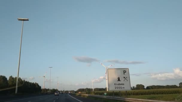 Zeeland Nederland Augustus 2019 Zicht Vanuit Auto Als Hij Snelweg — Stockvideo