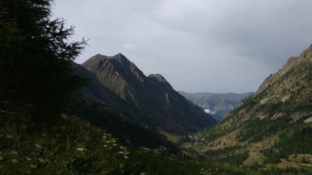Vista Panorámica Valle Las Montañas Sant Anna Vinadio Piedmont Italia — Vídeos de Stock