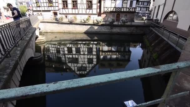 Strasbourg Fransa Ağustos 2019 Petite France Tarihi Bölgesi Ana Turistik — Stok video