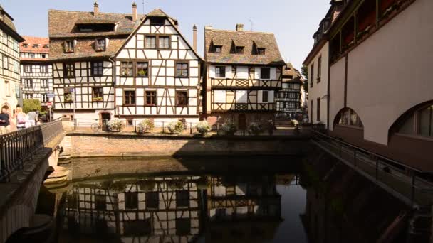 Estrasburgo Francia Agosto 2019 Distrito Histórico Petite France Principal Atractivo — Vídeos de Stock