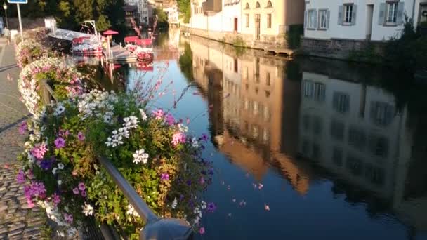 Estrasburgo Francia Agosto 2019 Distrito Histórico Petite France Principal Atractivo — Vídeos de Stock