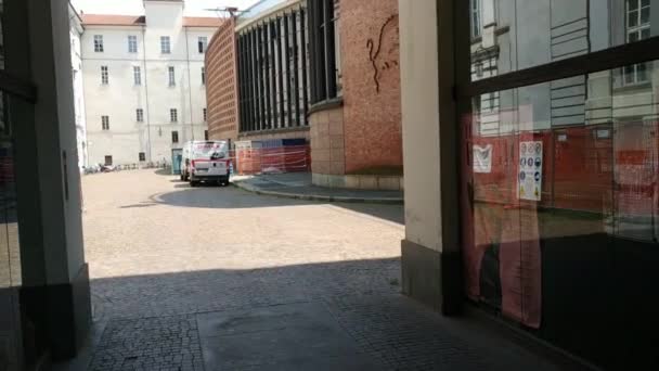 Turin Piedmont Italy June 2019 Pan Side Entrance Regio Theater — Stock Video