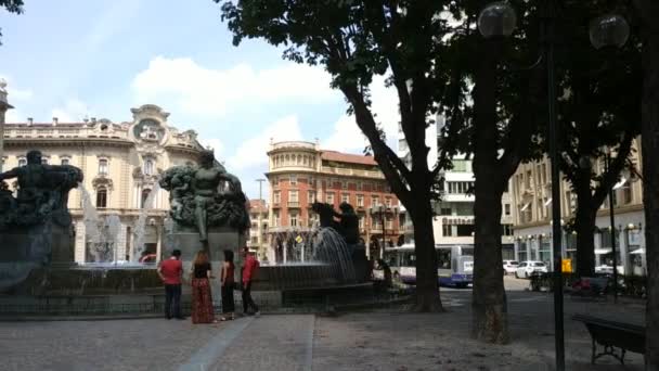 Turin Piémont Italie Juillet 2019 Filmé Avec Mouvement Panoramique Sur — Video