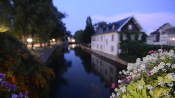 Straatsburg Frankrijk Augustus 2019 Historische Wijk Petite France Belangrijkste Toeristische — Stockvideo